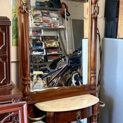 Vintage Mirrored Hall Tree