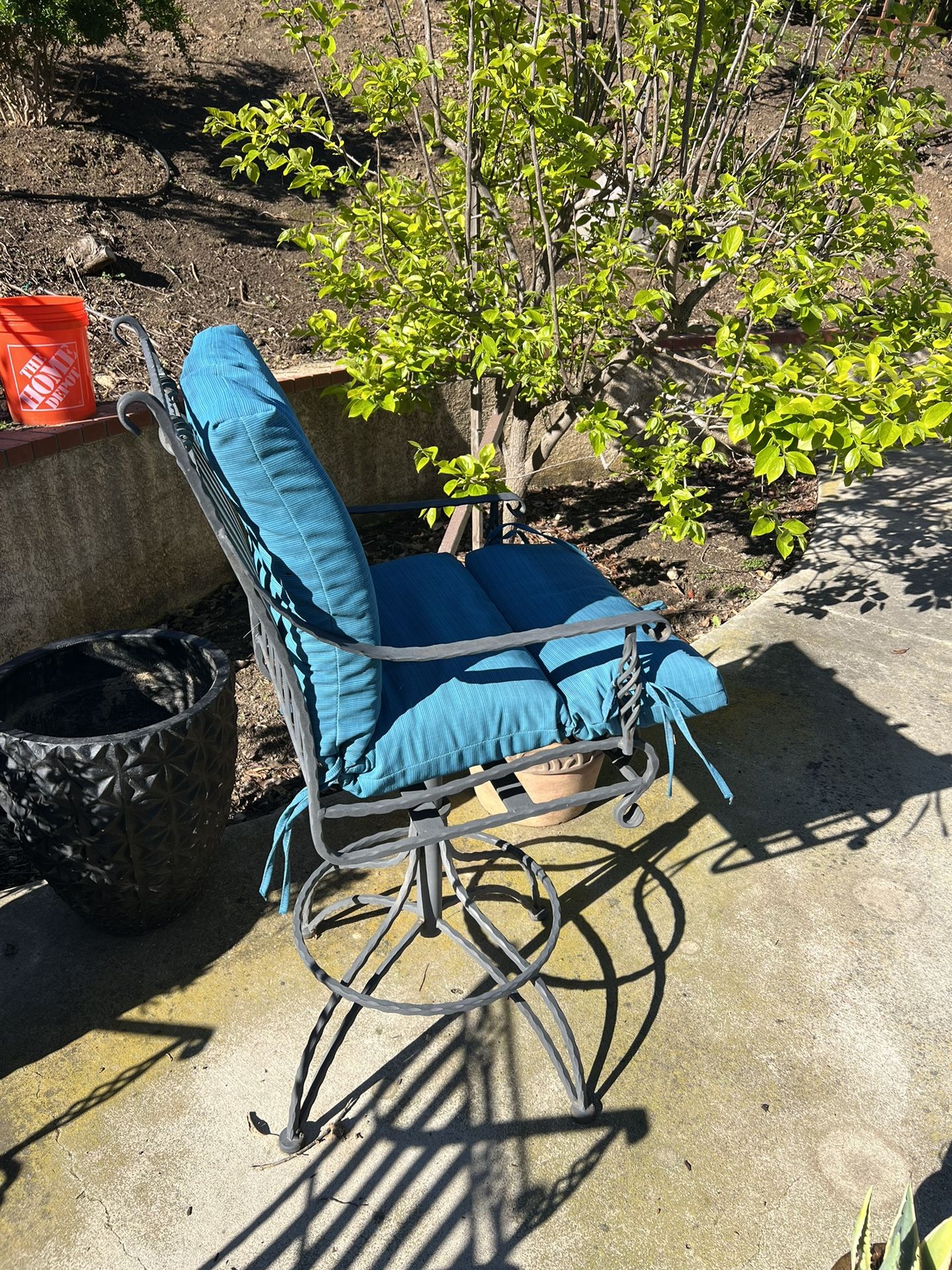 Patio Metal Chairs, Solid, Very Heavy. Swivel Chairs.