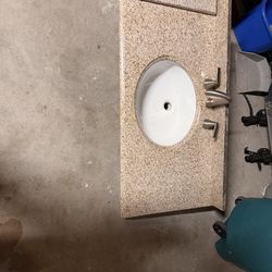 43 inch Granite vanity top with faucet