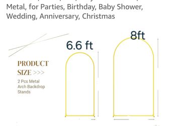 2-Piece Metal Arch Backdrop Stand Set