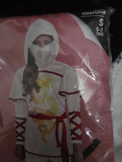 Kids Ninja Halloween Costume Size S 5-7 Years