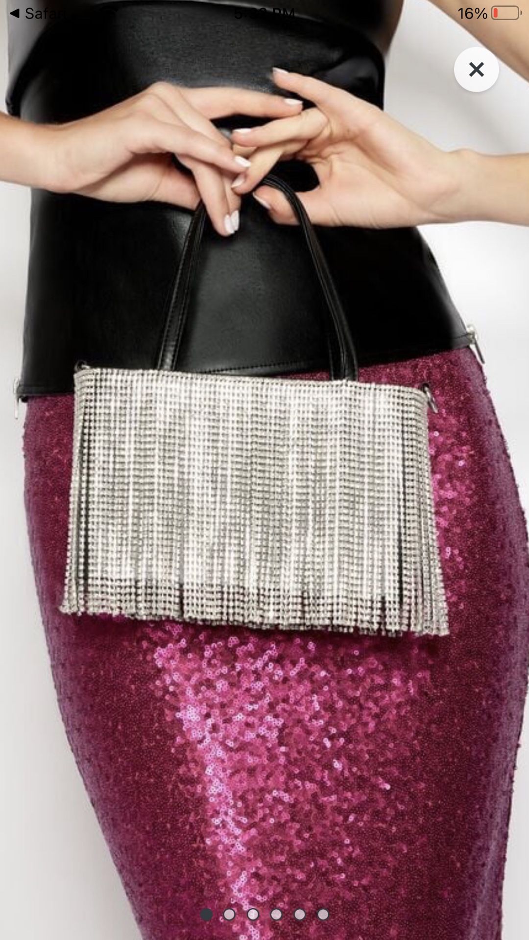 Rhinestone Fringe Bag