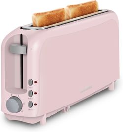 Seedeem Pink 2-Slice Long Slot Toaster