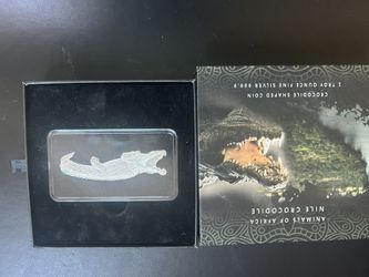 One Troy Ounce Of Silver Crocodile Shaped Coin