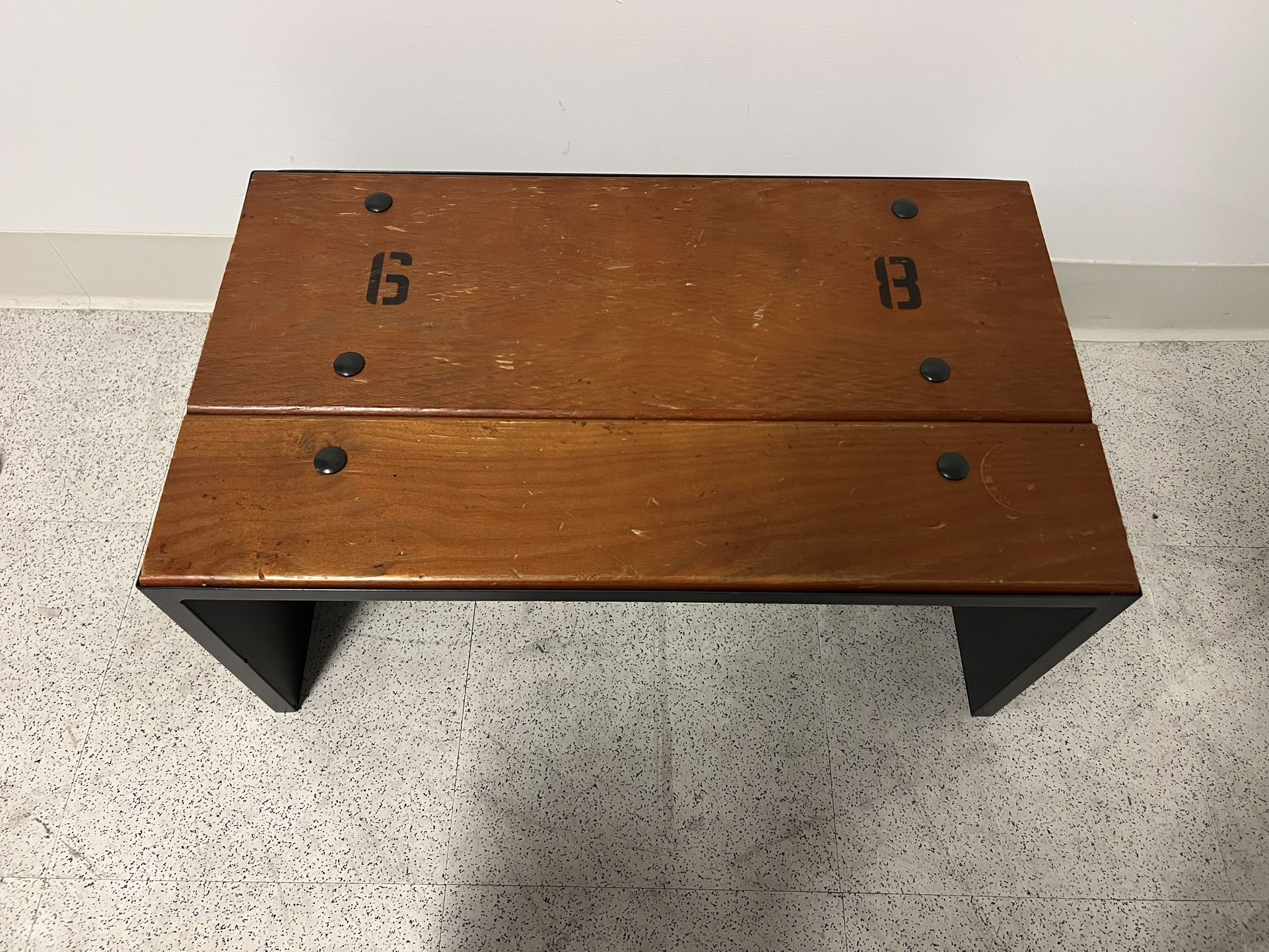 Nike Store Display Bench Wood & Metal Rare Retail Fixture Authentic Nike Display