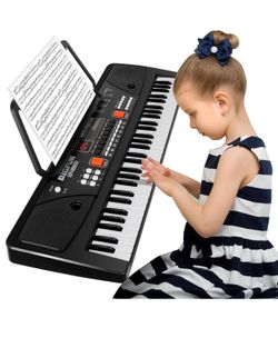 (NEW) M SANMERSEN Piano for Kids with Microphone, Keyboard Piano for Beginners Electronic Keyboard 61 Keys with Dual Speakers/LED Display/AUX-in Jack/