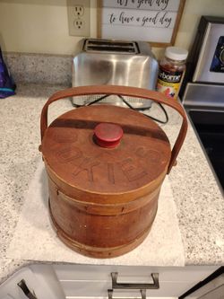 Vintage Wooden Firkin Cookie Bucket
