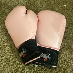 Pink boxing gloves