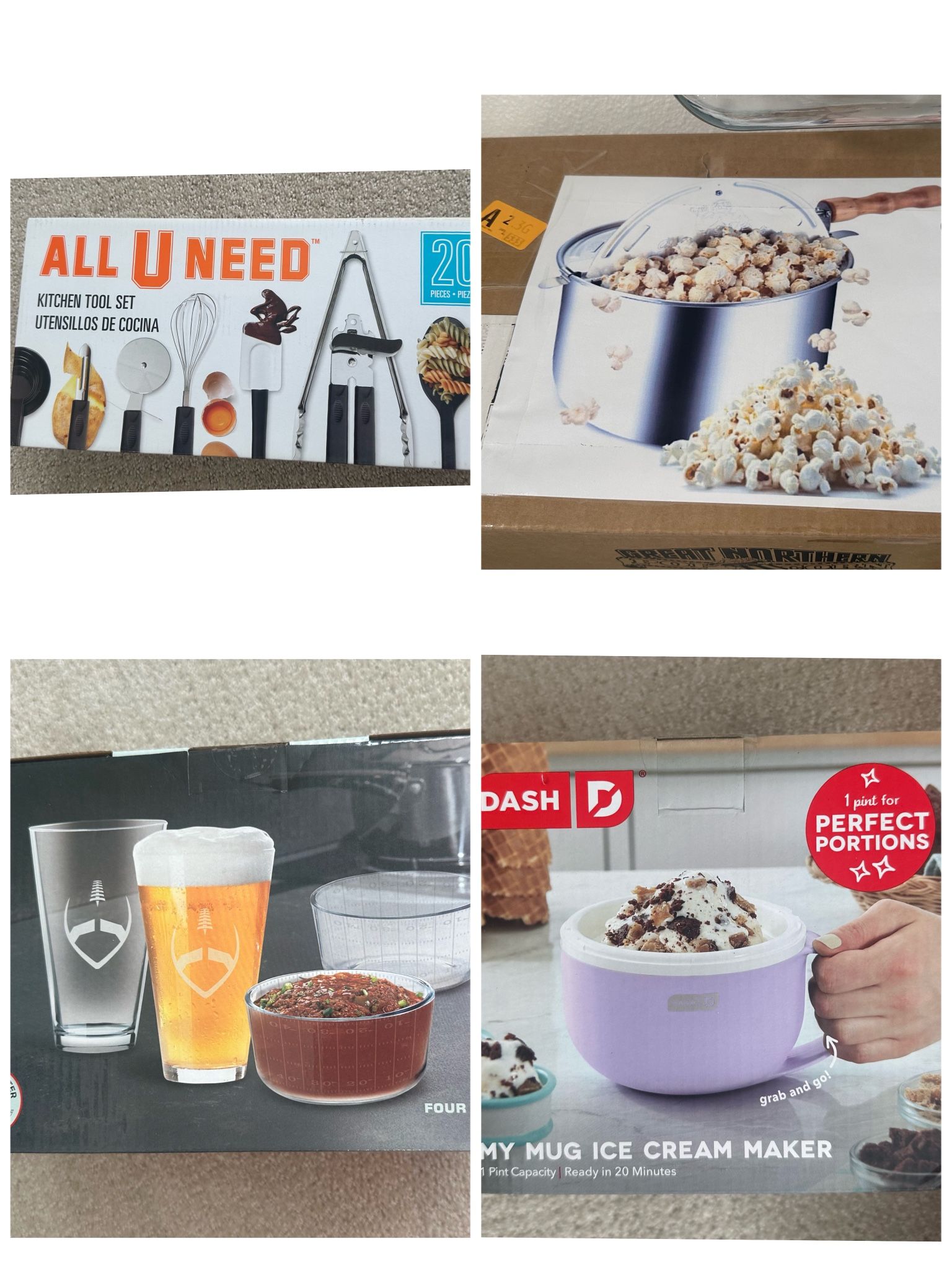 NEW Kitchen Items! Popcorn Maker, Beer Cup Glass, Icecream Maker, Utensils