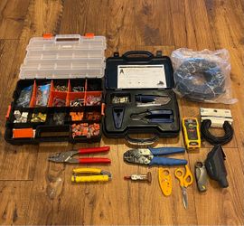 Professional Low Voltage Network, Telecom & Coax Cable Installation Tool & Connector Lot