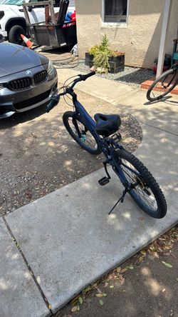 Blue Mountain Bike with Knobby Tires
