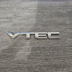 BRAND NEW UNIVERSAL VTEC CHROME ABS PLASTIC TRUNK EMBLEM BADGE STICKER