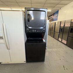 Used GE 3.8 cu. ft. Washer 5.9 cu. ft. Gas Dryer Combo in Diamond Gray / 3 Months Warranty 