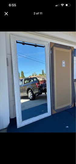 9 Solid Wood Framed Beveled Mirror