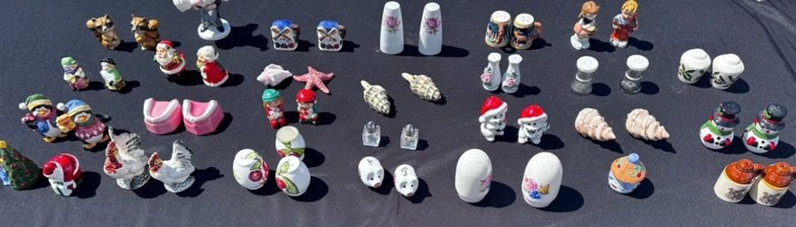 Lot of 27 sets of Vintage Salt And Pepper shakers - fun variety