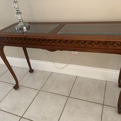 Pennsylvania house sold wood with beveled glass top foyer entry table