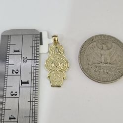 10k Gold Labubu Monster Charm 1 Inch 