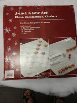 Three In One Game,  Two Glass Boards For  Three Games 