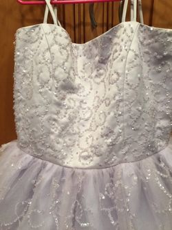 Little Girls Lavender Ballgown With Sequins Size 10
