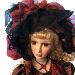 18” Porcelain Doll From Angelina Collection The Lady In Red