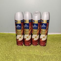 4 Glade Spray 8oz Warm Apple And Spices
