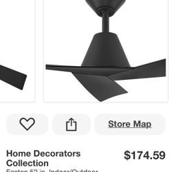 Home Decorators Collection Easton 52 in. Indoor/Outdoor Matte Black with Matte Black Blades Ceiling Fan with Remote Included