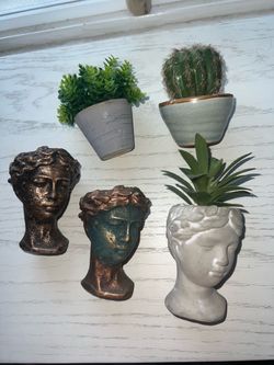 Mini Artificial Greek Head Plant Holders