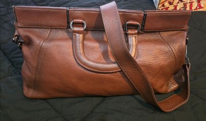 Brown Pebbled Leather Satchel