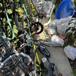 2 Kids Bike 3 Scooter A Vintage Beach Cruiser And Parts