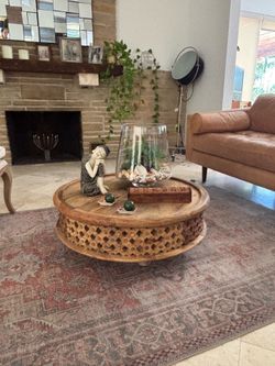 Boho Round Mango Wood Coffee Table