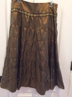 Silky metallic gold skirt size M