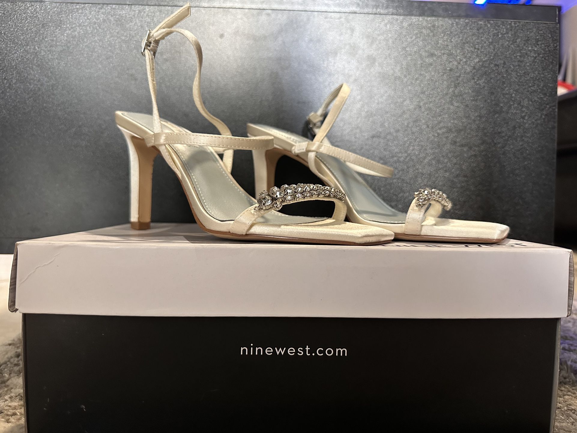 Nine West Heels 5.5 Oreece7 In Ivory White