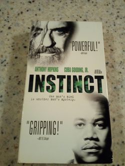 Vintage vhs video tape/ instinct/ Anthony Hopkins/ Cuba holding Jr./ One man's mind is another man's mystery