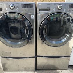 LG.  WASHER AND GAS DRYER 