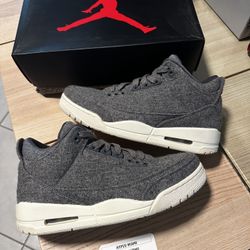 Nike Jordan 3 Wool Grey VVNDS SIZE 9 RARE