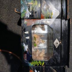 Vintage Japanese Black Lacquer Music Jewelry Box