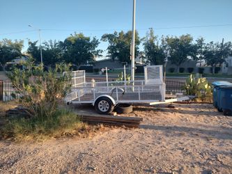 White Single-Axle Utility Trailer