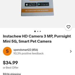 INSTACHEW Purrsight Mini HD Pet Camera