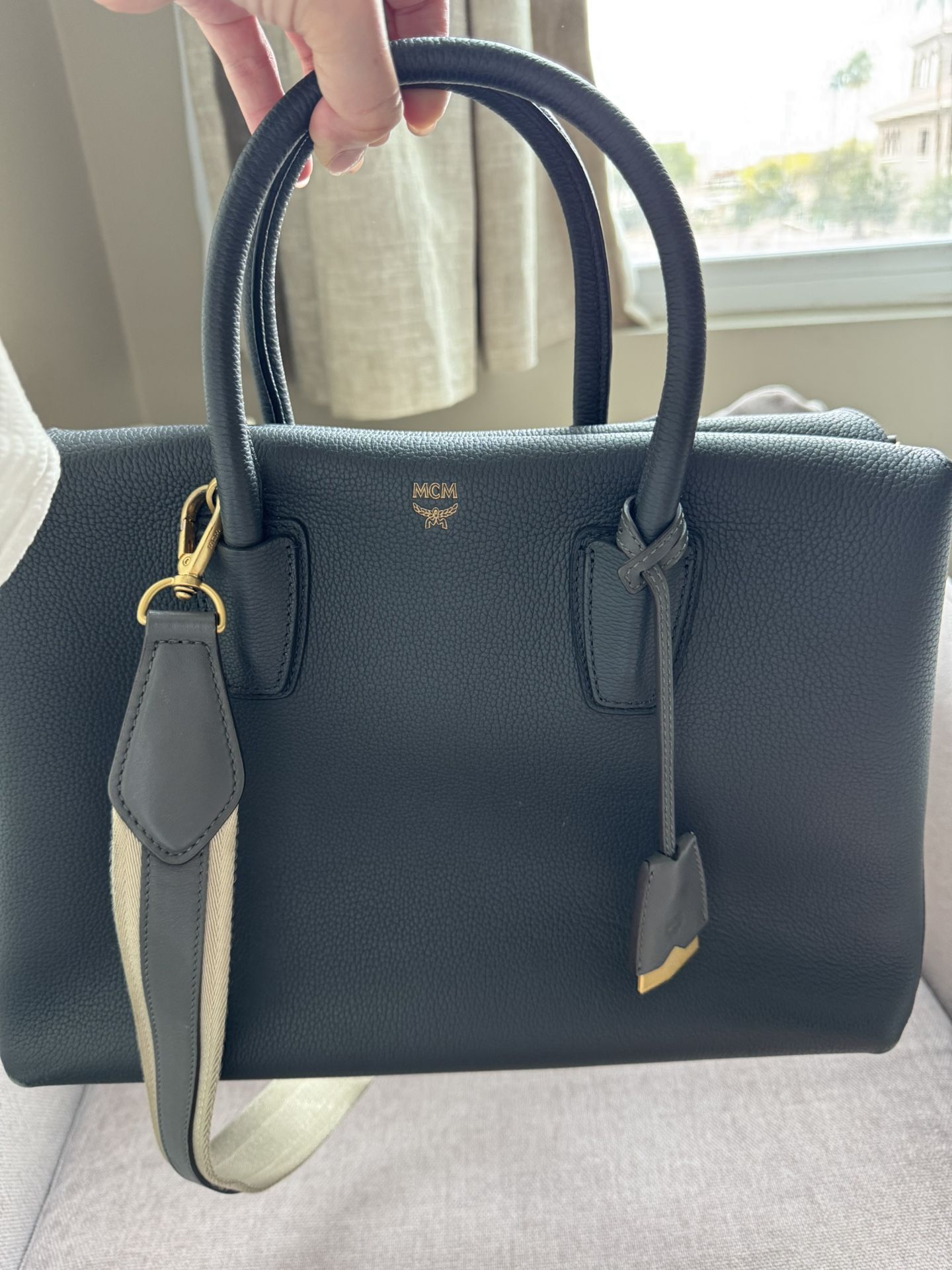 MCM Leather Top Handle Bag