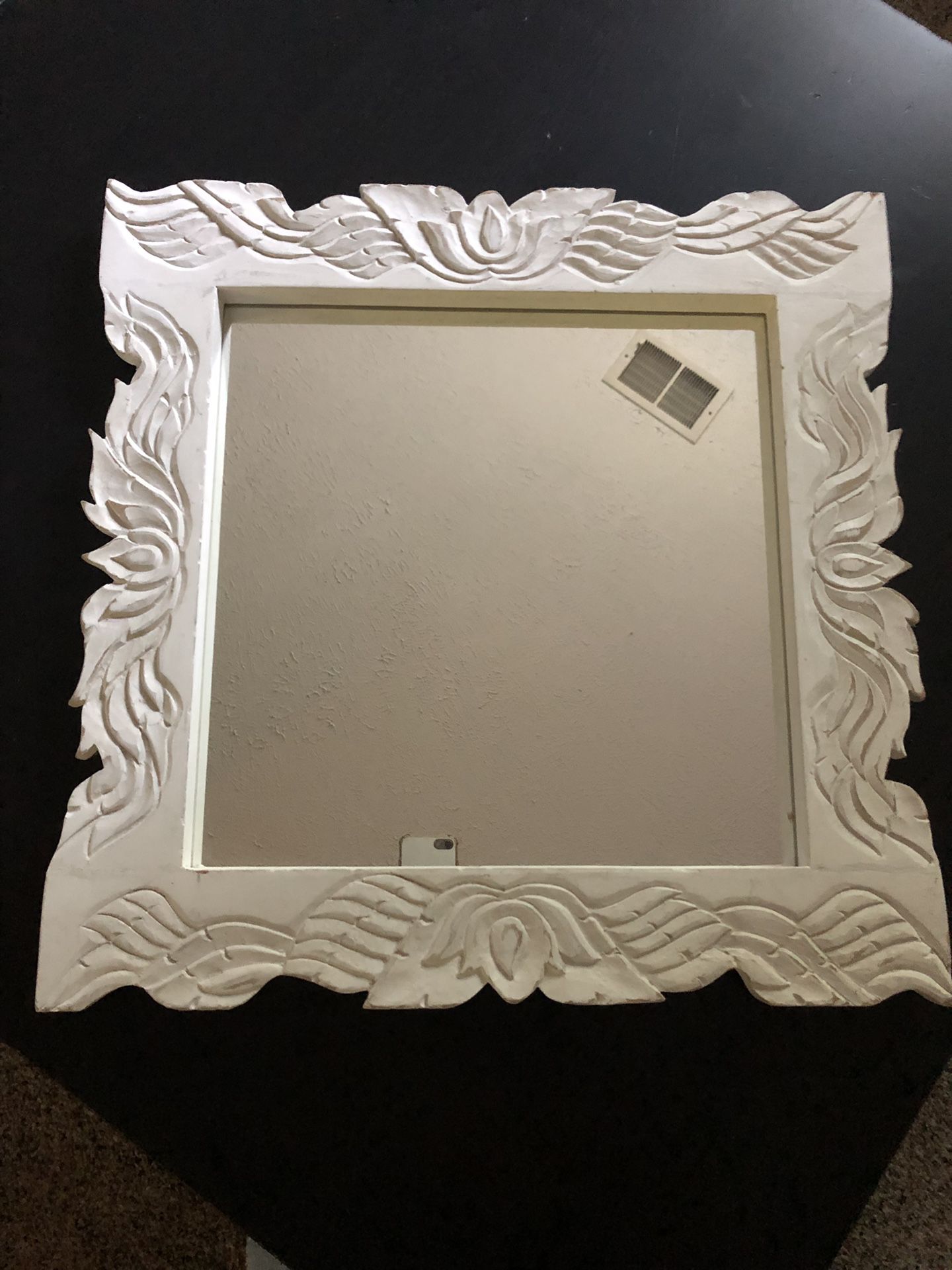 Antique white mirror