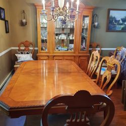 dining room table w China closet 6 chairs