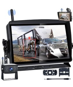 RV Backup Camera, Vehicle Backup Cameras with 7-Inch Touchscreen Monitor, Wireless HD 1080P, 4-Channel System, IR Night Vision, Waterproof Rearview Ca