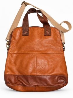 Tan Leather Tote Bag with Crossbody Strap
