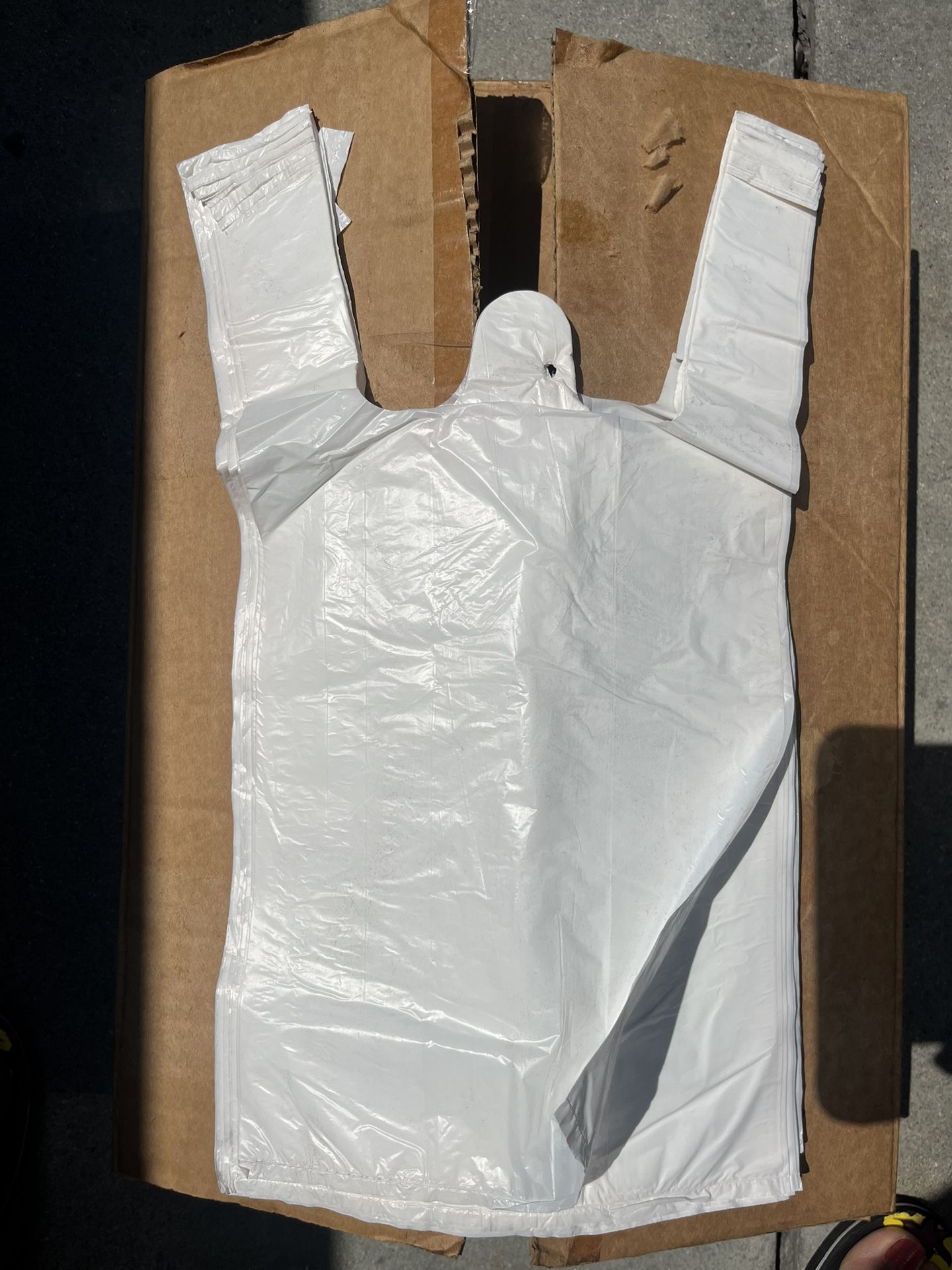 2000 White Plane T Sack Plastic Bags 8 X 5 X 16