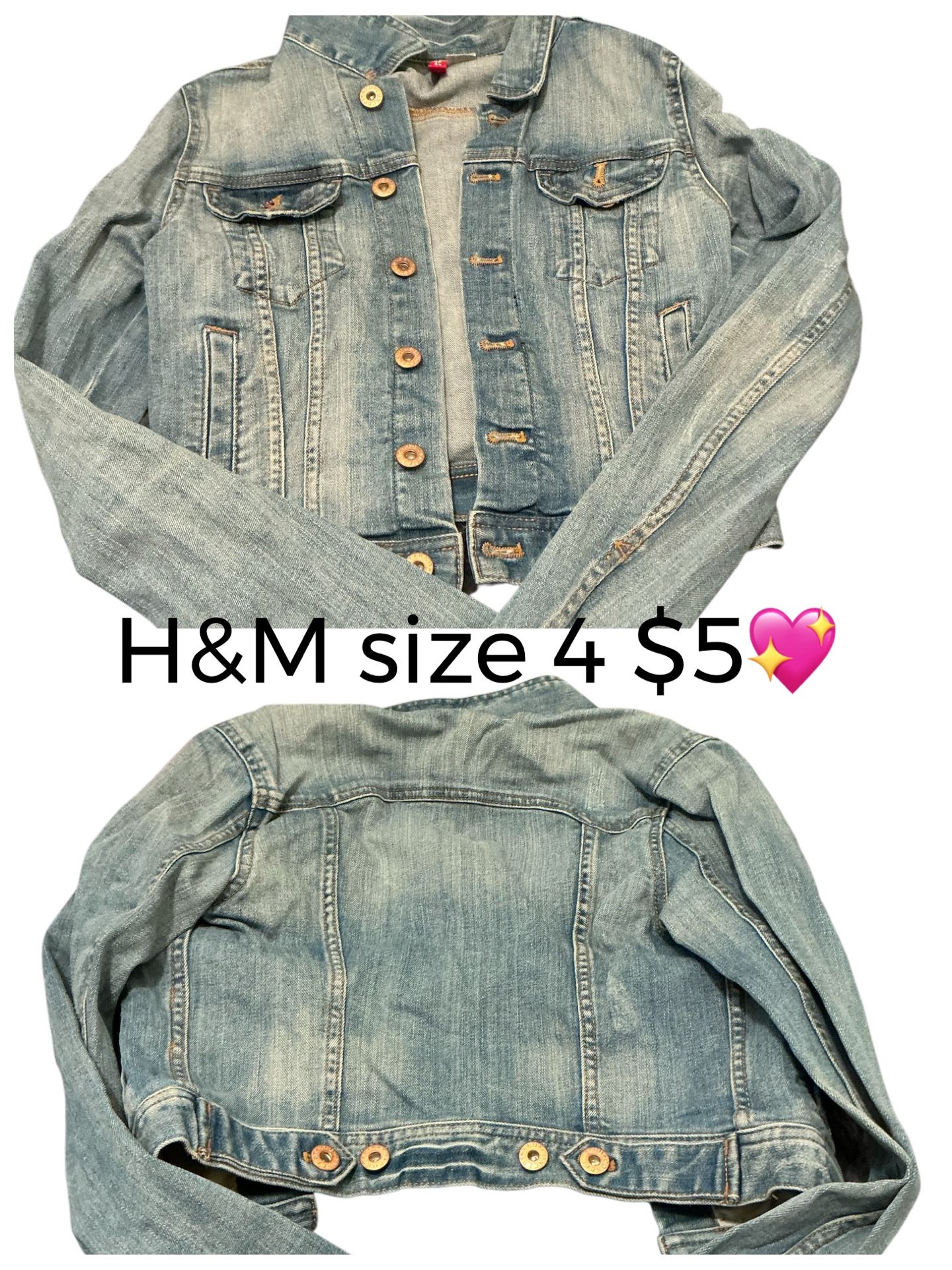 Divided By H&M Denim blue Jean Jacket size 4 Great Condition 💖💖pal