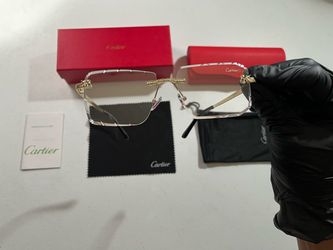 Cartier Diamond Cut Gold Frame 140mm