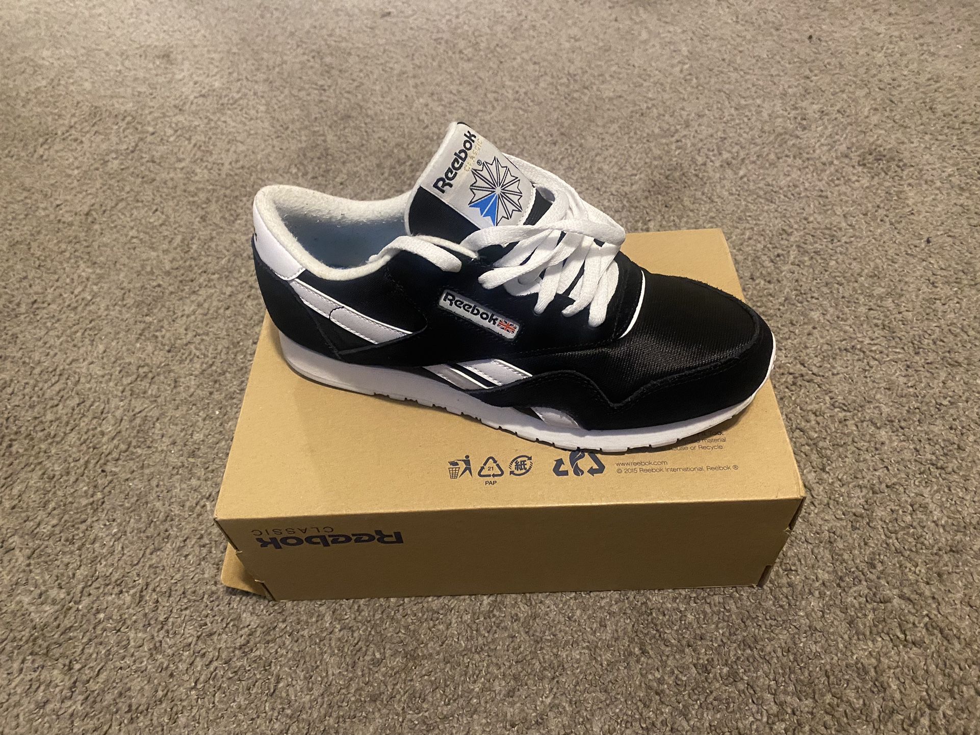 Reebok size 9.5 in women; 8 in men’s