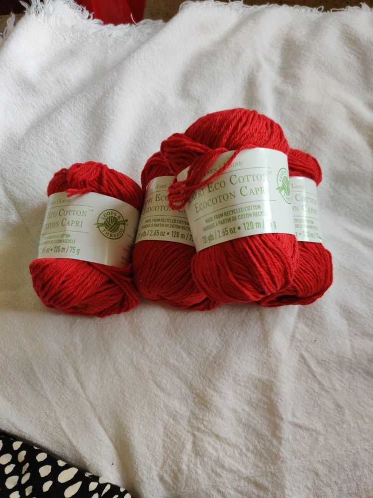 Loops And Threads Cotton Yarn 🧶-- Red