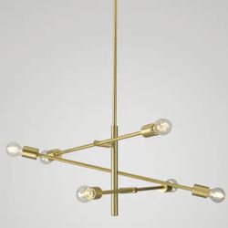 Modern 6 Light Pendant/Ceiling Gold chandelier $135 Retail