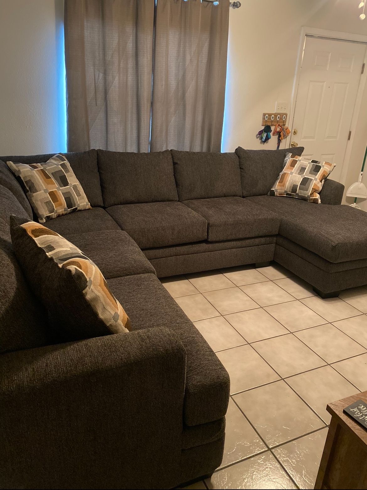 Three Piece Section W/Chaise (left).